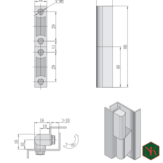 BẢN LỀ JL204- SHENGHONG 