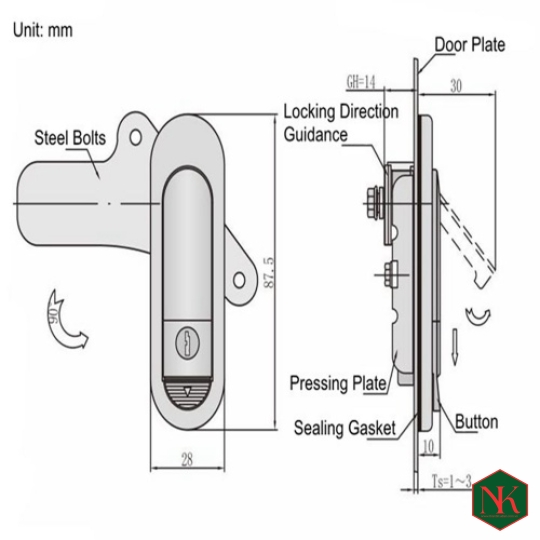 KHÓA TỦ ĐIỆN AB303.2